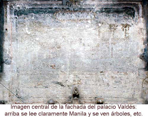 Vista de Manila en la fachada del palacio de Valdés Tamón en Molina de Aragón. En Septiembre de 1975.